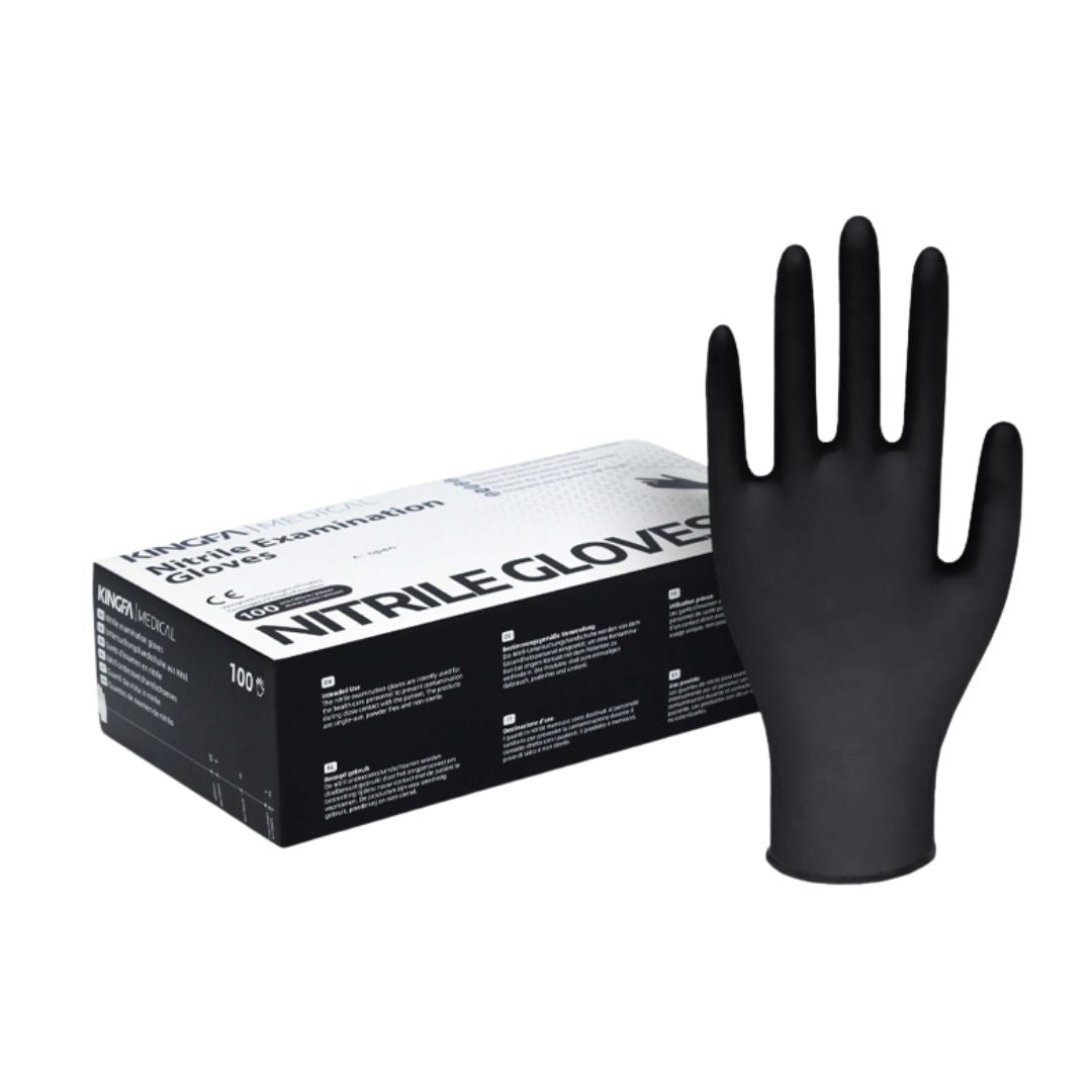 Kingfa Einweghandschuhe | Nitril Handschuhe | Blau / Schwarz | 10 x 100 Stück