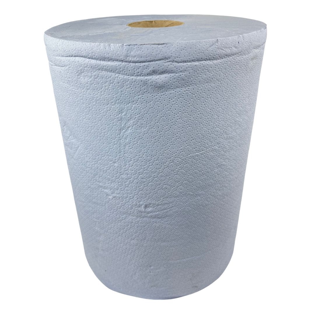 Papierputzrolle | Reißfeste Putztuchrolle aus Recycling Papier | 2-lagig | 38 x 36 cm | Blau